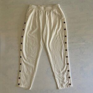 Women's Off-White Cotton "Linen Style" Pants Size M